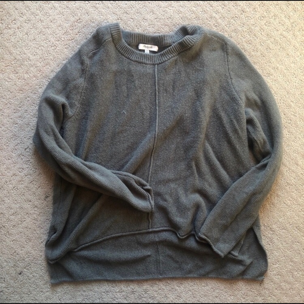 Madewell Waffle Knit Green Sweater
